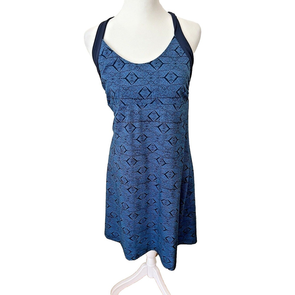 Medium Patagonia Morning Glory Blue Geometric Twist Racerback‎ Workout Dress